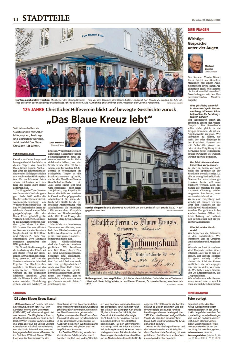Das Blaue Kreuz lebt Hessische Allgemeine Kassel Mitte 2010202012